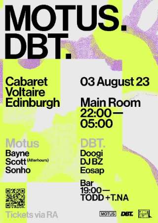 Motus. x DBT. Cab Vol Takeover flyer, 03.08.23