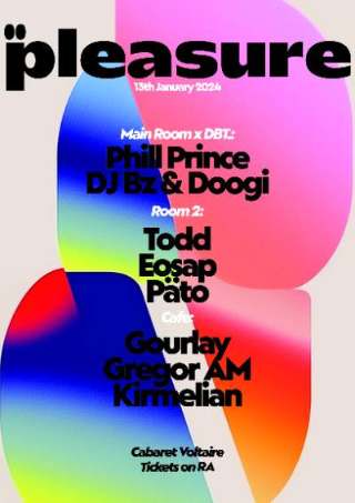 Pleasure x DBT flyer, 13.01.24